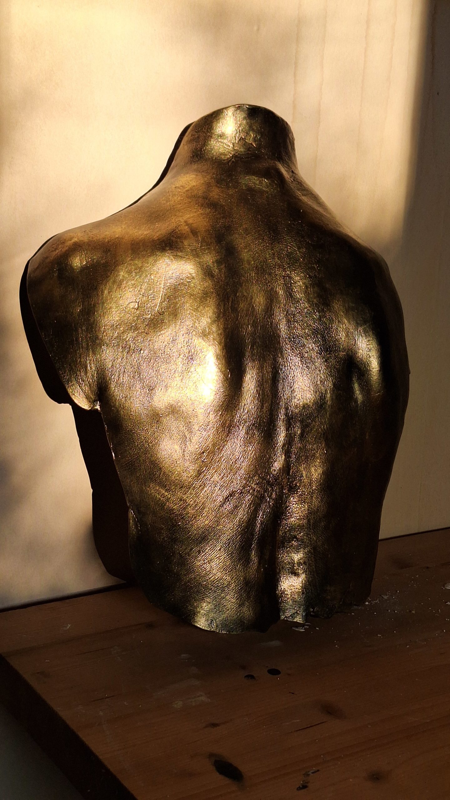 moulage 3d platre dos doré